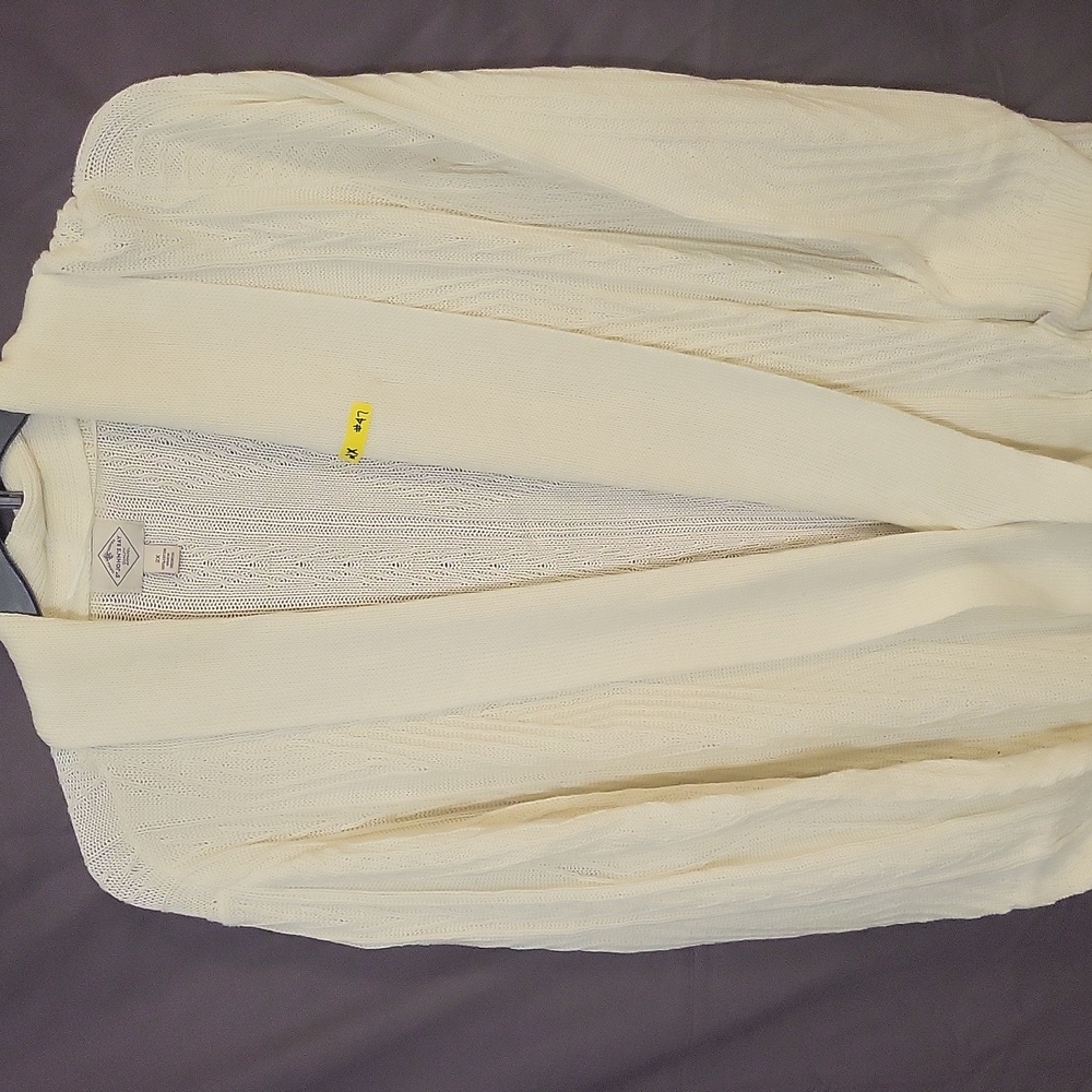 St John's Bay Cream Cardigan 2X
